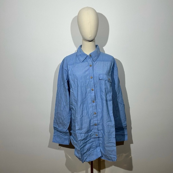 NWT Free People Manchester Solid Blue Size Medium - Picture 2 of 9